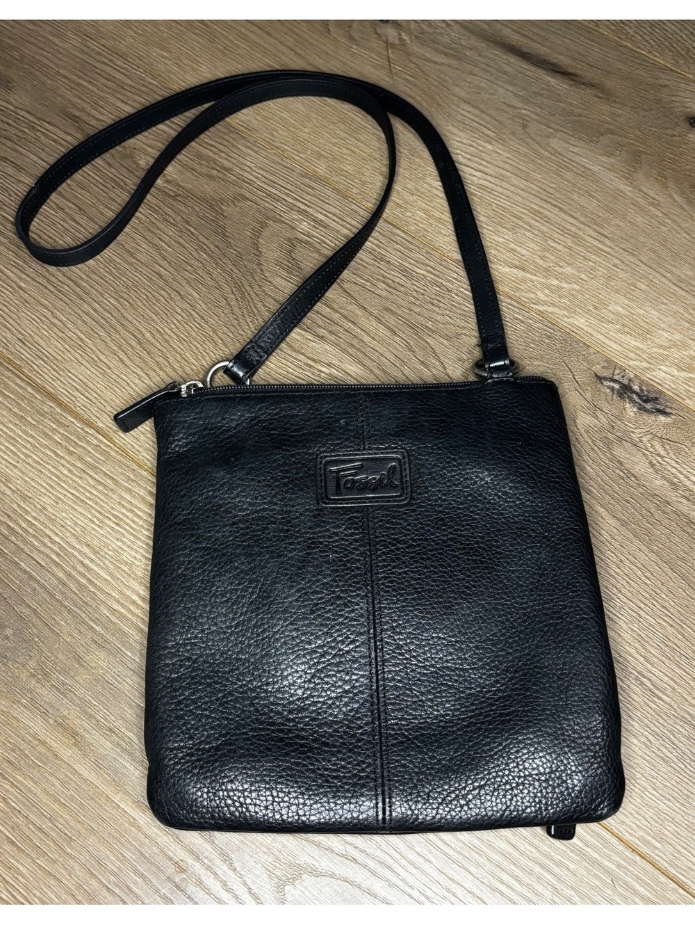 Fossil Black Leather Crossbody Bag